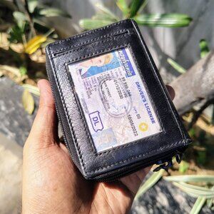 Full-Grain Leather Palm Wallet, Accordion Style with RFID Blocking
